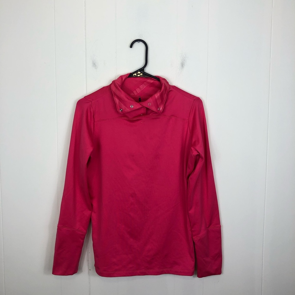 Nike Golf Dri Fit Pink Snap Button Neck Long Sleeve Sz M